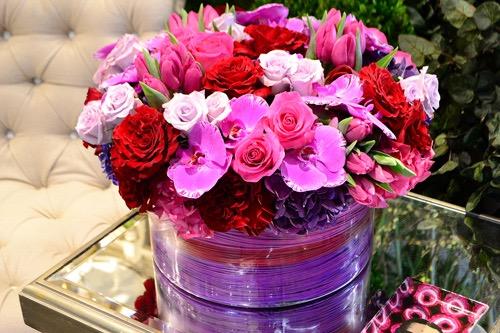 Violet Roses and Tulips