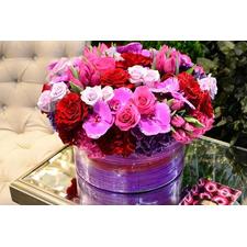 Violet Roses and Tulips