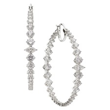 NADRI Leah Statement Hoop Earrings, Main, color, RHODIUM