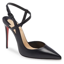 CHRISTIAN LOUBOUTIN Jenlove Ankle Strap Pointed Toe Pump, Main, color, BLACK