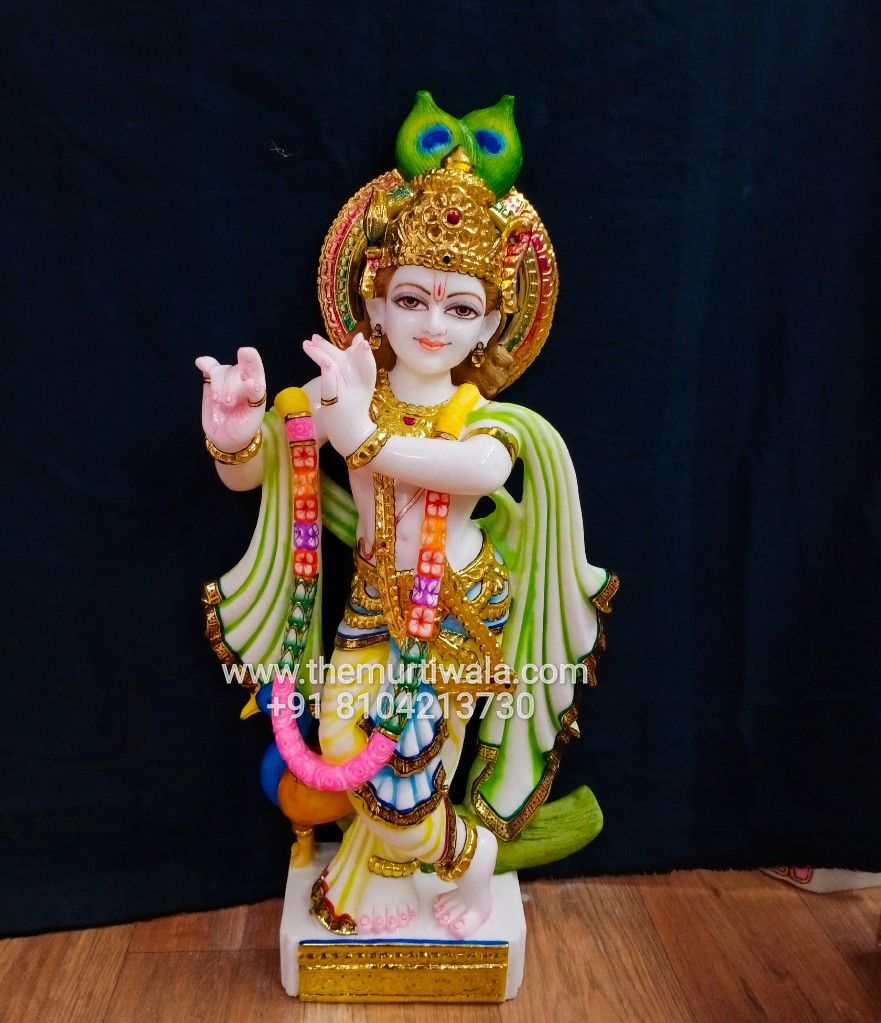 2ft krishna marble statue