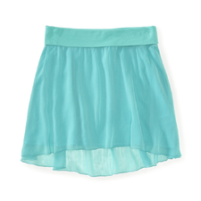 Solid Chiffon High-Low Woven Skirt - Aeropostale