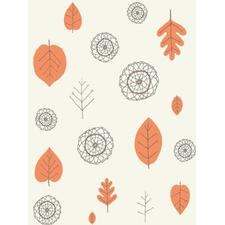 A View of the Woods Wallpaper in Coquelicot, Mink, and Cream design by Juju