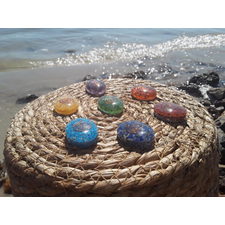 7 piece Crystal Orgonite chakra set
