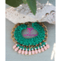 Handmade Statement Necklace-Crochet Chain with Teardrop Cup Chain