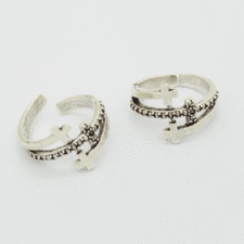 Brass Mid Knuckle Rings - Cross