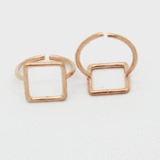 Brass Mid Knuckle Rings - Square