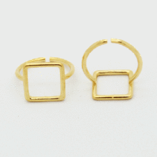 Brass Mid Knuckle Rings - Square
