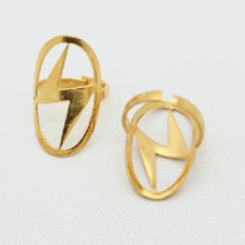 Brass Mid Knuckle Rings - Thunder