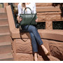 Green Zipper Satchel #9 by Lotuff Leather - shop at Roztayger