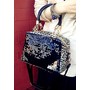 LUXURIOUS BLACK SEQUINS LEOPARD WOMEN HANDBAG/SHOULDER BAG