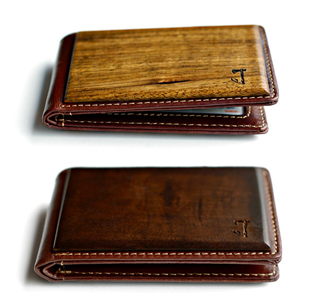 Slim Timber Wood Bifold Wallet 