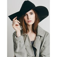 Janessa Leone Noel Wide Brim Leather Hat at Free People Clothing Boutique