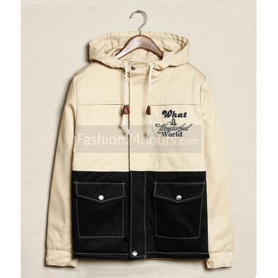  Two-Tone Hooded Cotton Jac...