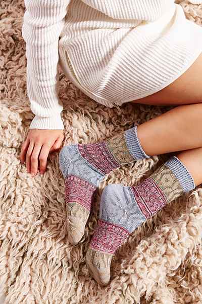 Multi-Texture Marled Crew Sock - Urban Outfitters