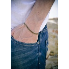 CHAIN BRACELET FOR MEN, BRACELET MADE OF FLAT BRONZE LINKS