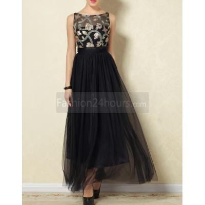 Sequined Gauze Maxi Evening...