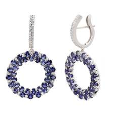 Silver Earrings 925 Sterling Silver Iolite Earrings for Women, Anniversary Earrings, Valentine Gift for her, Best gift for Girlfriend. | Mangtum