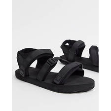 ASOS DESIGN tech sandals in black with tape straps, 1 of 4