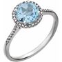 Sterling Silver Sky Blue Topaz & .01 CTW Diamond Ring