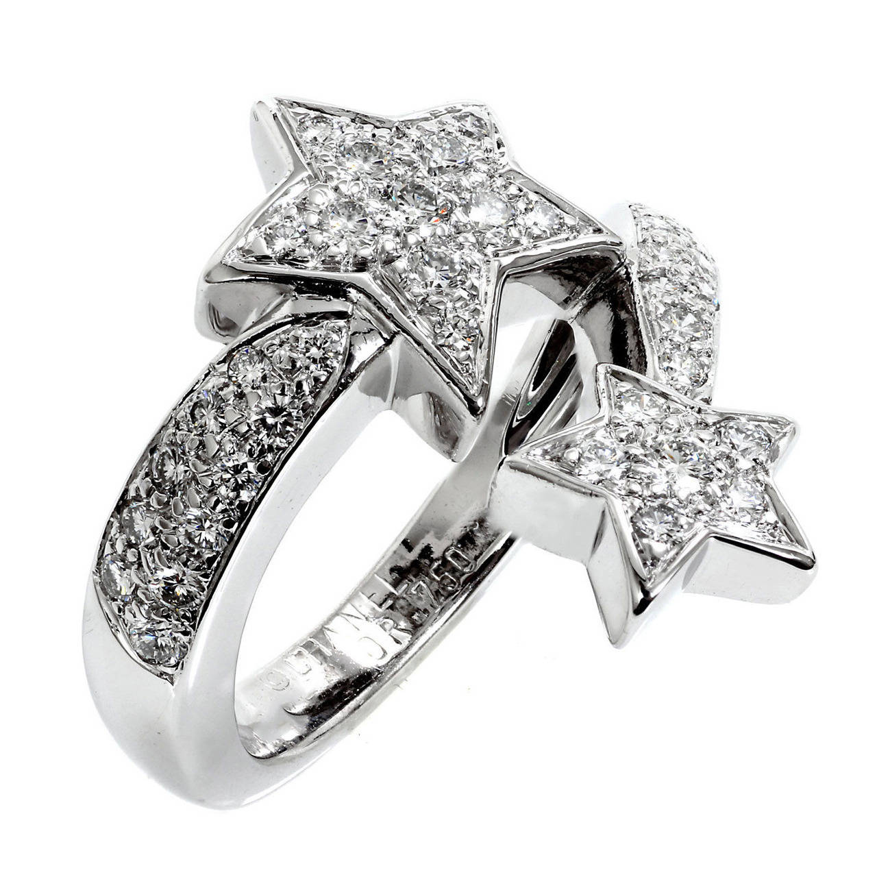 Chanel Comete Diamond Ring in White Gold | Shoplinkz