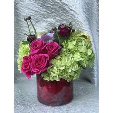 Hydrangea mix in a cylinder