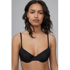 2-pack Padded Cotton Bras - White/black - Ladies 