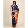  Blue and Red Blended Silk Saree