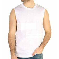 Calvin Klein White Sleeveless Mock Neck T-Shirt