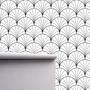 Geometric Art Deco White Black Wallpaper Monochrome Embossed image 0
