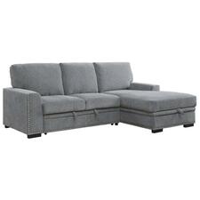 Homelegance Furniture Morelia 2pc Sectional with Pull Out Bed and Right Chaise in Dark Gray 9468DG*2RC2L image