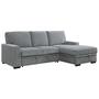 Homelegance Furniture Morelia 2pc Sectional with Pull Out Bed and Right Chaise in Dark Gray 9468DG*2RC2L image