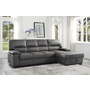 Homelegance Furniture Michigan Sectional with Pull Out Bed and Right Chaise in Dark Gray 9407DG*2RC3L image