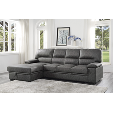 Homelegance Furniture Michigan Sectional with Pull Out Bed and Left Chaise in Dark Gray 9407DG*2LC3R image