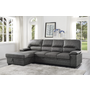 Homelegance Furniture Michigan Sectional with Pull Out Bed and Left Chaise in Dark Gray 9407DG*2LC3R image