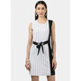 Women White and Black Stripe Dress