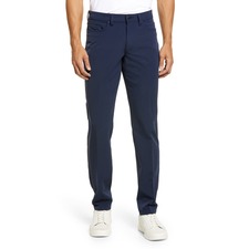 Men's Slim Fit Five Pocket Performance Pants, Main, color, NAVY BLAZER