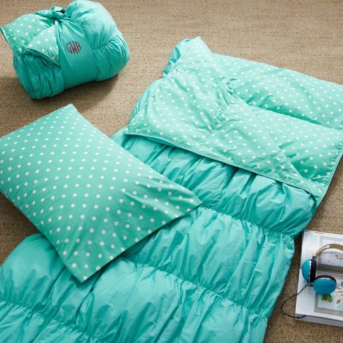 Ruched Sleeping Bag   Pillowcase- Pool Dottie | PBteen