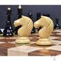 1950's Soviet Latvian Reproduced Chess Pieces only set- Ebonised Boxwood - 4.1"