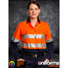 AIW Ladies HiVis Taped Cool-Breeze Twill Shirt