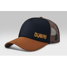 Dubai Cap - Orange and Black | left side view- caps in Dubai