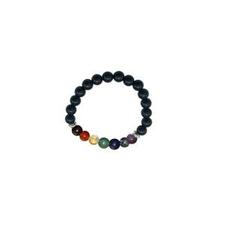 black onyx 7 chakras bracelet 6mm