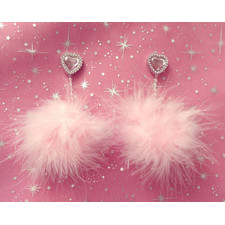 Light Pink Pom-Pop Earrings