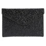 REBECCA MINKOFF Glitter Leo Clutch, Main, color, BLACK