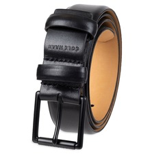 COLE HAAN Leather Belt, Main, color, BLACK/ BLACK