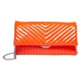 STEVE MADDEN Siri Chevron Patent Faux Leather Clutch, Main, color, ORANGE