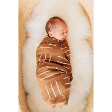 Muslin Swaddle, Cinnamon Mudcloth