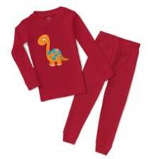 Baby &amp; Toddler Pajamas Baby Dino Orange Dinosaurs Dino Trex Sleeper Pajamas Set - Cute Rascals
