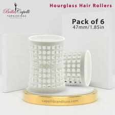 Hourglass All Hair Types Rollers- White HGR 47mm/1.85in – Pack of 6