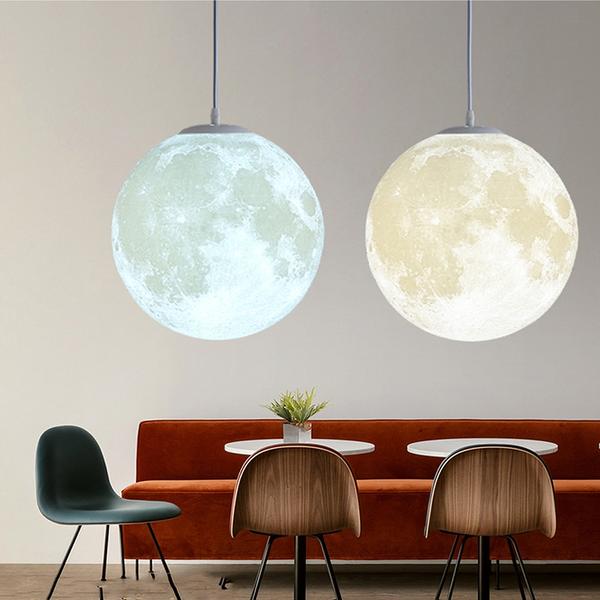 3D Print Moon Pendant For Bedroom Home Decoration